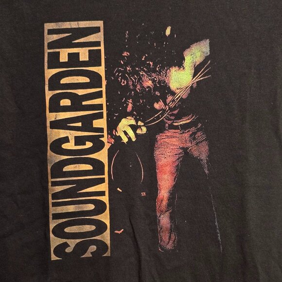 Vtg Gildan Heavy Cotton SOUNDGARDEN Louder Than Love SS Crewneck - Brown - Sz S* - Picture 2 of 4